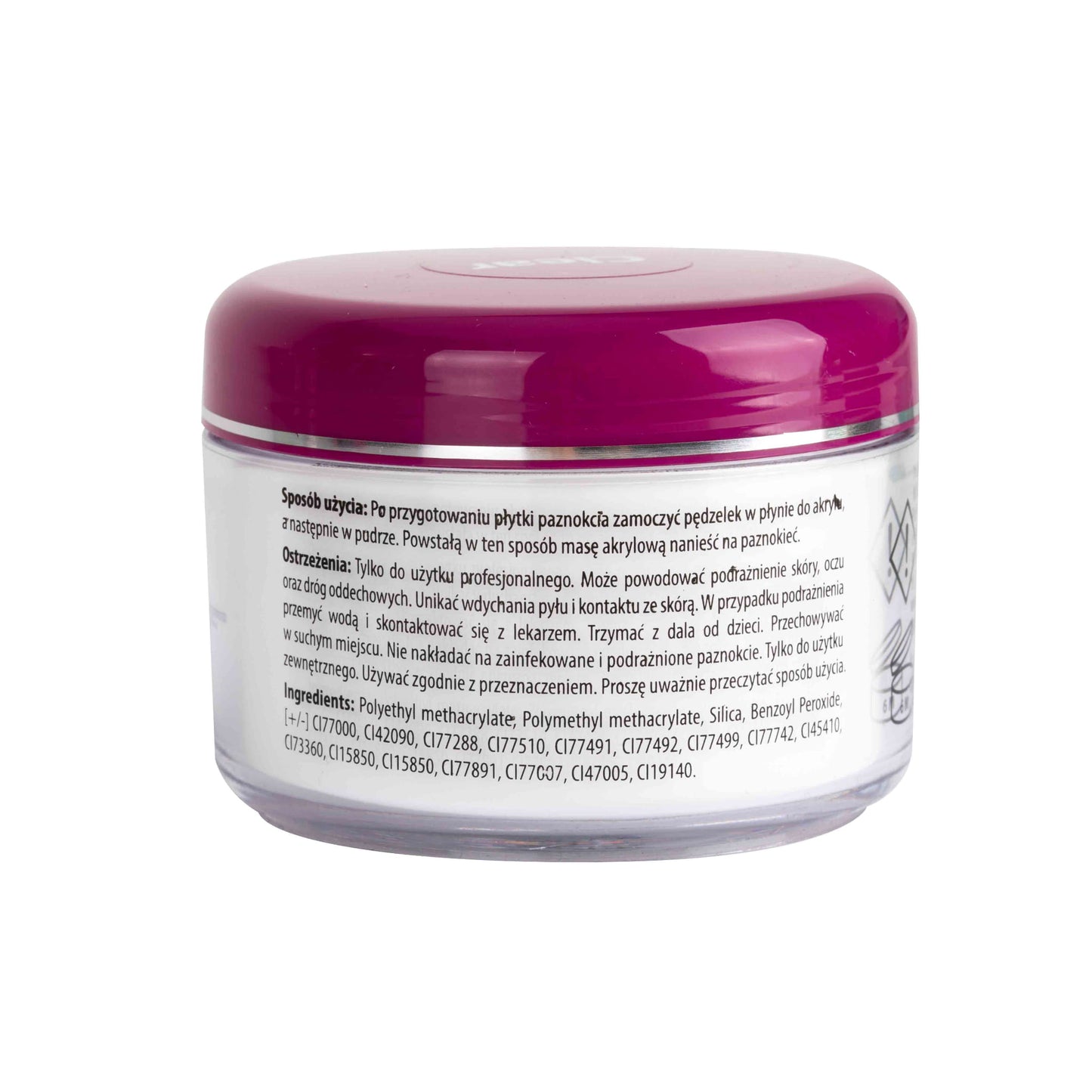 Pó acrílico para unhas Allepaznokcie Clear 120 g No. 1