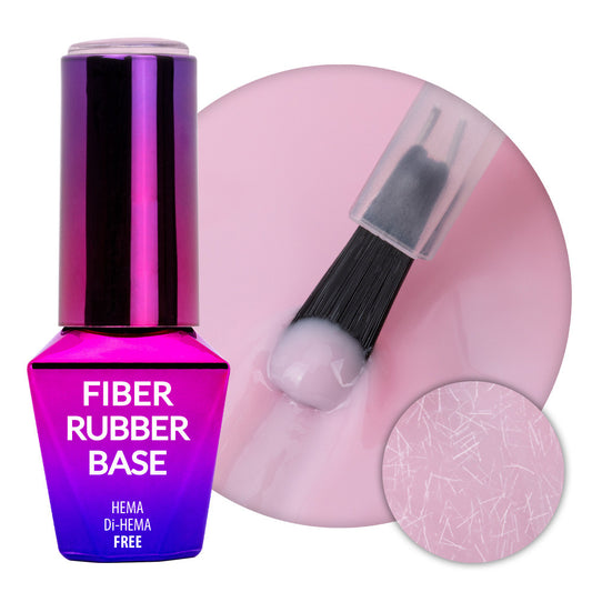 Base de borracha de fibra Molly Lac Angel Pink Hema-Di Hema Free 10 ml.