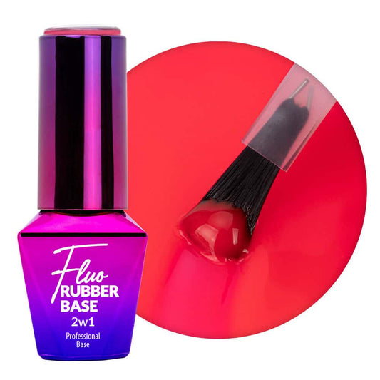 Base de borracha com cor 2 em 1 neon para manicure e pedicure Molly Lac Fruity Rooty