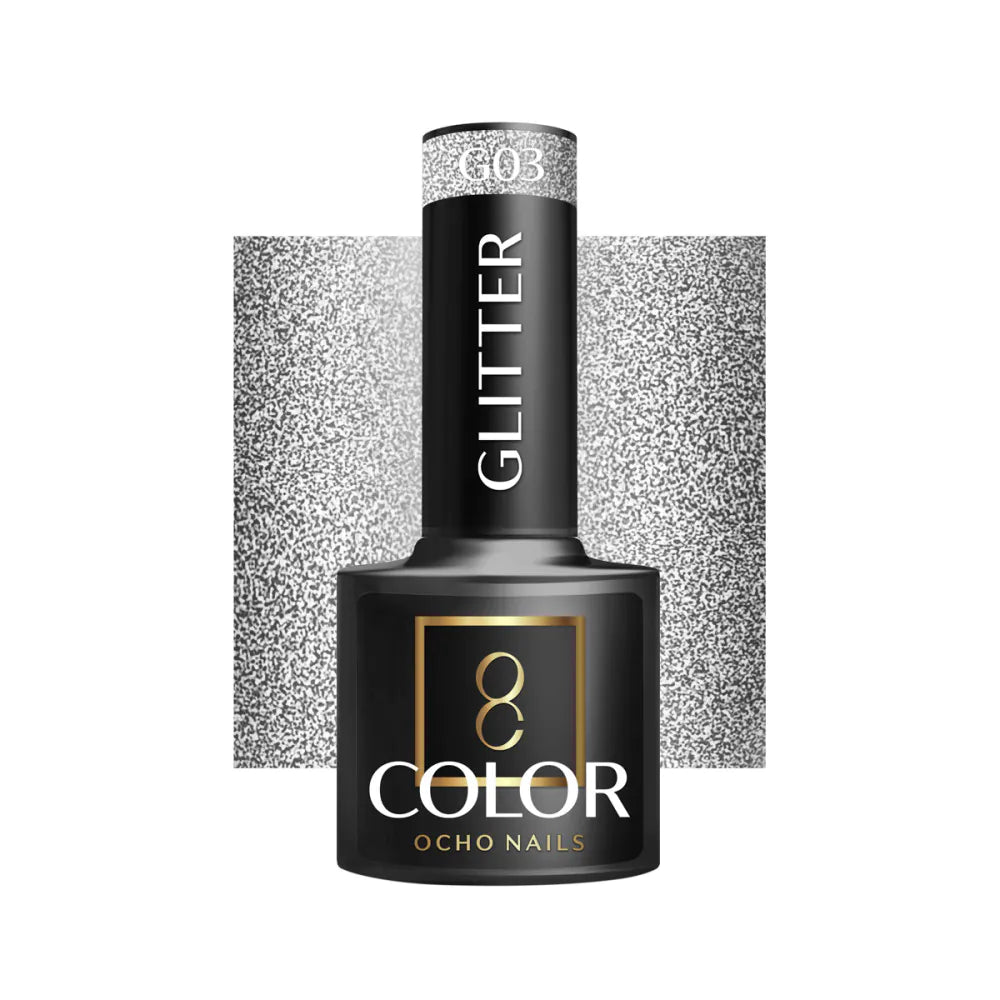 Cor Verniz Gel OCHO NAILS Hybrid  glitter G03 -5 g