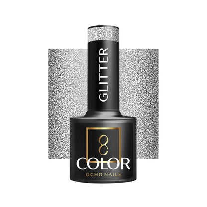 Cor Verniz Gel OCHO NAILS Hybrid  glitter G03 -5 g