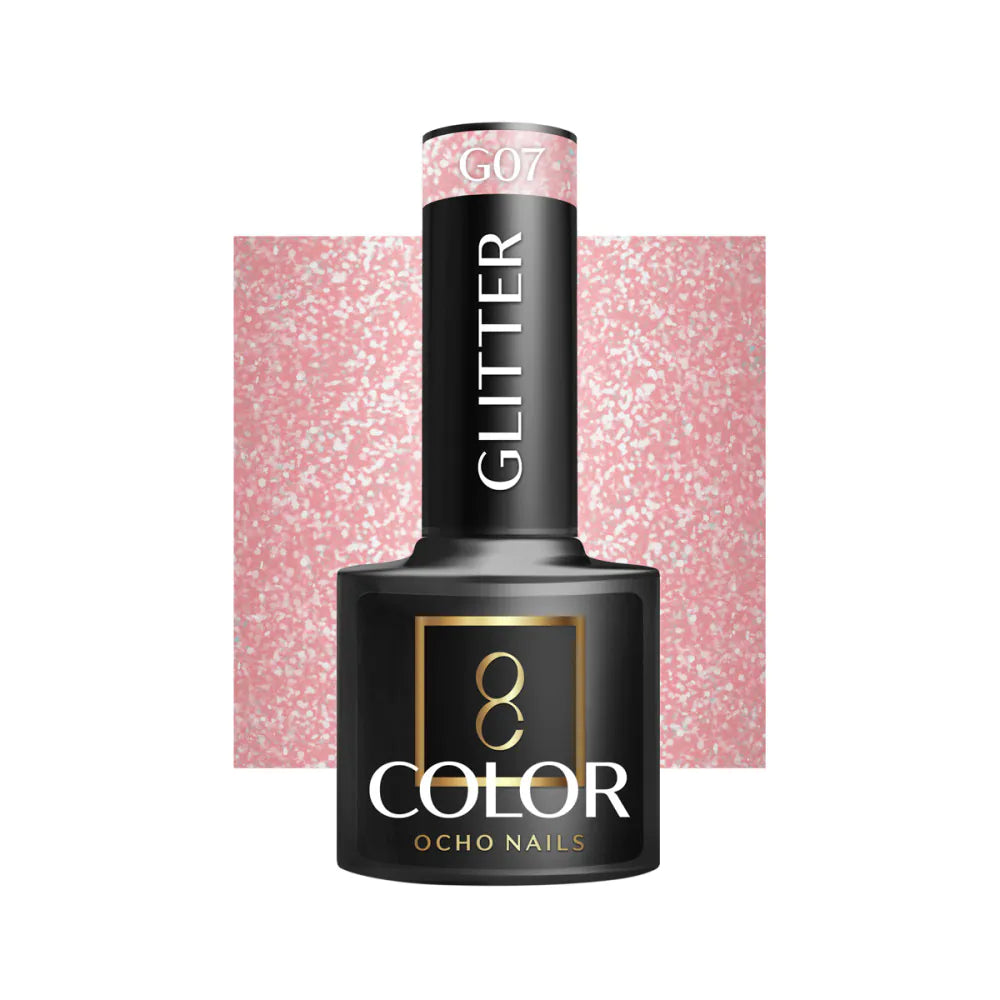 Cor Verniz Gel OCHO NAILS Hybrid glitter G07 -5 g