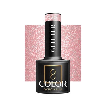 Cor Verniz Gel OCHO NAILS Hybrid glitter G07 -5 g