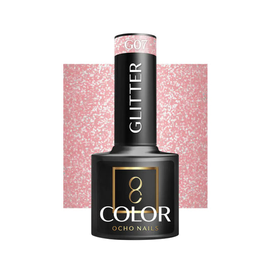 Cor Verniz Gel OCHO NAILS Hybrid glitter G07 -5 g
