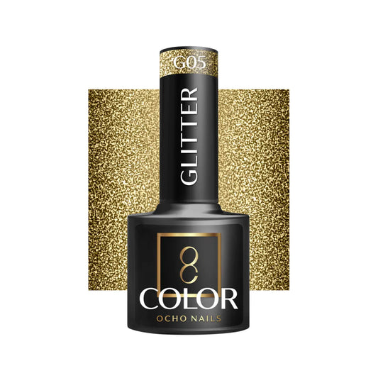 Cor Verniz Gel OCHO NAILS Hybrid glitter G05 -5 g
