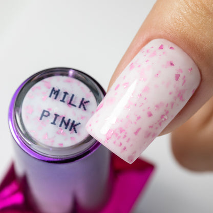 Molly Lac Base de Borracha em Flocos Milky Pink Sem Hema 10 ml.