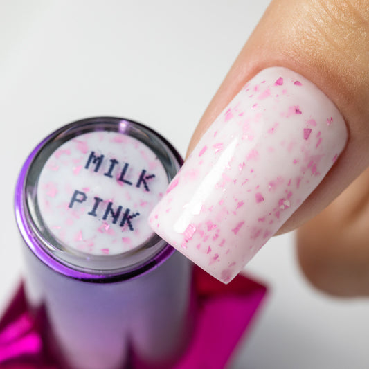 Molly Lac Base de Borracha em Flocos Milky Pink Sem Hema 10 ml.
