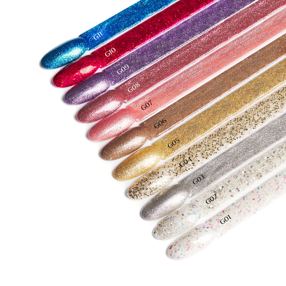 Cor Verniz Gel OCHO NAILS Hybrid glitter G07 -5 g